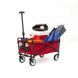 Compact Outdoor Folding Utility Wagon, Black Portable Shopping Cart