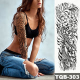 Large Full Arm Sleeve Tattoo Japanese Traditional Samurai Waterproof Temporary Tatoo Sticker Totem Men Women Phoenix Fake Tatto