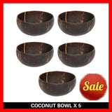 Natural Coconut Bowl Wooden Handmade Coconut Bowls for Eating Tableware with Spoon Dessert Fruit Salad Mixing Rice 12-15cm