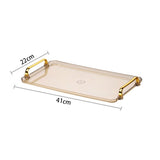 Acrylic Decorative Tray Rectangle Serving Tray with Handles Household Tea Tray Tea Board Desset Breadbasket  Food Storage Tray