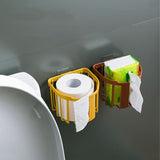 Punch-Free Toilet Paper Shelf Bathroom Kitchen Tissue Box Wall-Mounted Sticky Paper Storage Box Toilet Paper Holder Roll Paper