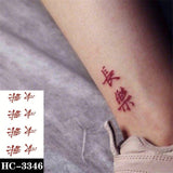 Waterproof Temporary Tattoo Stickere Black Hand Drawn Heart Design Body Art Fake Tattoo Flash Tattoo Wrist Ankle Female