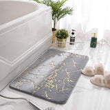 Bath Mats for Bathroom Luxury White and Gold Non Slip and Soft Bathroom Rug Absorbent Bath Rug Decor for Kitchen Indoor