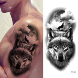 New Waterproof Temporary Tattoo Sticker Lion King Tiger Wolf Forest Mechanical Wild Boat Men Body Art Arm Fake Tatoo Women