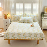 1 pc 100%Cotton Fitted Sheet Floral Flower Printed Bed Cover with Elastaic Queen/King Size Bed Fitted Sheet 180x200cm