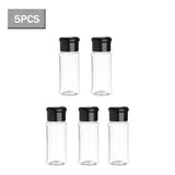 Transparent Spice Jar Set Salt and Pepper Seasoning Bottle Colorful Lid Kitchen Condiment Cruet Storage Container Base