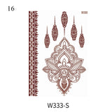 Henna Tattoo Brown Mehndi Stickers for Hand Temporary Tattoos Body Art Tatoo Waterproof for Women Fake Tatoo Hena Design