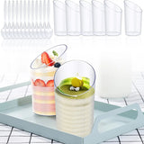 15/25Pcs 70ML Dessert Cup Plastic Ice Cream Cup Pudding Appetizer Bowls Christmas Party Supplies