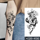 Waterproof Temporary Tattoo Sticker Black Dragon Snake Totem Peony Rose Flower Flash Tatto Women Men Arm Body Art Fake Tattoos