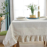 Cotton Fabric Table Cloth Washable White Tablecloth for Wedding Party Dining Banquet Decoration Luxurious Table Cover Picnic Mat