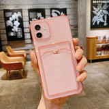 Simple Colored Transparent Tape Card Bag Phone Case For iphone 14 13 12 11 Pro Max X XR XSMAX  TPU Fall Pevention Case Cover