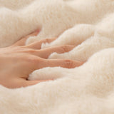 Rabbit Plush Sofa Cover Winter Thickening Warm Plush Cushions Non-Slip Living Room Leather Sofa Backrest Armrests Super Soft