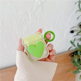 3D Cute Heart Earphone Case For Apple Airpods 1 2 Pro Cover Fashion Headphones Cases For Airpods 3 Charging Box With Keyring