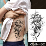 Waterproof Temporary Tattoo Sticker Black Dragon Snake Totem Peony Rose Flower Flash Tatto Women Men Arm Body Art Fake Tattoos