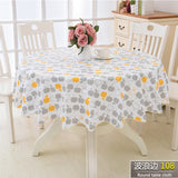 Flower Style Round Table Cloth Pastoral PVC Plastic Kitchen Tablecloth Oilproof Decorative Elegant Waterproof Fabric Table Cover