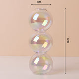 Luxury Iridescent Candle Holders Decor for Table Nordic Rainbow Vase Flower Home Decoration Glass Candlestick Wedding Centerpiec