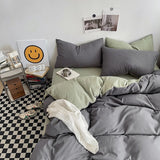 Solid Color Bedding Set Black Quilt Cover Set King Size Duvet Cover Set Skin Friendly Fabric Bedding Cover Set