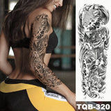 Large Full Arm Sleeve Tattoo Japanese Traditional Samurai Waterproof Temporary Tatoo Sticker Totem Men Women Phoenix Fake Tatto