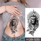Waterproof Temporary Tattoo Sticker Lion Family Flash Tatto Tiger Wolf Moon Crown Flower Body Art Arm Fake Tatoo Men Women