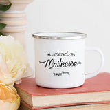 Print Mugs Creative Coffee Cups Drinks Water Milk Cup Enamel Mug School Home Handle Drinkware Gifts