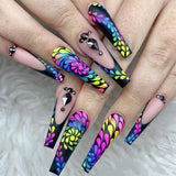 24pcs/set Press On False Nails Cute Nail Art Wearable Fake Nails Heart Tips With Glue and Sticker With Wearing Tools As Gift