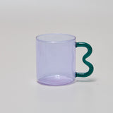 Colored Glass Cups Original Design Colorful Waved Ear Glass Mug Handmade Simple Wave Coffee Cup for Hot Water