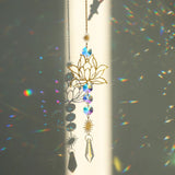 Crystal Sun and Moon Crystals Prism Rainbow Sun Catcher Garden Decoration Hanging Sundrop Window Patio Ornament