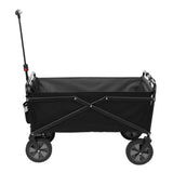 Compact Outdoor Folding Utility Wagon, Black Portable Shopping Cart