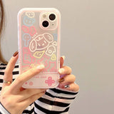 Phone Case For iPhone 14 Pro Max 11 13 12 Xs X Xr 7 8 Plus Se  Cover Colorful Cartoon Flower Wit Invisible Stand Holder