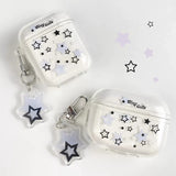 Ins Transparent Star AirPods 1 2 Pro Case With Keychains Charms Cute Fashion Punk Girl for Apple AirPods 3 Pro Vintage Y2k