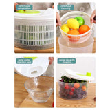 Vegetables Salad Spinner Lettuce Leaf Vegetable Dehydrator Greens Washer Dryer Drainer Crisper Strainer For Washing Drying Leafy