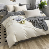 heart four-piece Brushed Washed Cotton Green Bed Set Flat Sheet Pillowcase Quilt Cover Bed Linen Flower Duvet Covers