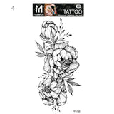 Sexy Black Flower Temporary Tattoos For Women Thigh Men Fake Moon Rose Compass Fake Tatoos Forearm Arm Sleeve Tattoo Stickers