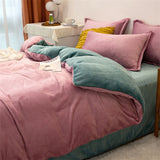 Winter Warm Duvet Cover Queen Size Bed Coral Fleece Quilt Cover King Size Bed Flannel Comforter Case Flannel Blanket Bedding
