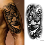 New Waterproof Temporary Tattoo Sticker Lion King Tiger Wolf Forest Mechanical Wild Boat Men Body Art Arm Fake Tatoo Women