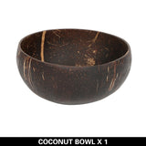 Natural Coconut Bowl Wooden Handmade Coconut Bowls for Eating Tableware with Spoon Dessert Fruit Salad Mixing Rice 12-15cm