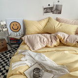 Solid Color Duvet Cover Set Single Double King Size Quilt Cover Set  Bed Hotel Home Skin Friendly Fabric Bedding Sets
