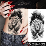 Waterproof Temporary Tattoo Sticker Lion Family Flash Tatto Tiger Wolf Moon Crown Flower Body Art Arm Fake Tatoo Men Women