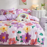 Bedding Set for Girl Boy Bedroom KIDS Modern Comforter Duvet Cover Flat Sheet Pillowcase  Home Textile Soft Bed Linen