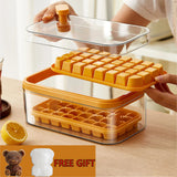 One-button Press Type Ice Mold Box Plastics Ice Cube Maker Ice Tray Mold With Storage Box With Lid Bar Kitchen Accessories