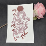 Waterproof Temporary Tattoo Sticker Red Dragon Pattern Men's and Women's Arm Body Art Fake Tattoo