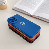 Soft Love Heart Phone Case For iPhone 11 12 13 14 Pro Max XS Max X XR 7 8 Plus SE Shockproof Bumper Silicone Back Cover