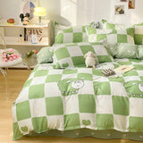 Cotton Home Textile Rose Floral Bedding Set Boy Girl Duvet Cover Flat Sheet Pillowcase Aesthetic Bedcloth Double Queen Bed Linen