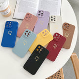 Soft Love Heart Phone Case For iPhone 11 12 13 14 Pro Max XS Max X XR 7 8 Plus SE Shockproof Bumper Silicone Back Cover