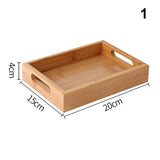 Bamboo Wooden Rectangular Tea Tray Solid Wood Tray trays serving tray Kung Fu Tea Cup Tray Wooden Hotel Dinner Plate