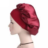 Newly Women's Satin Solid Sleeping Hat Night Sleep Cap Hair Care Bonnet Nightcap For Women Men Unisex Cap