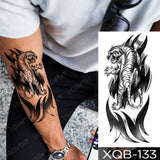 Waterproof Temporary Tattoo Sticker Lion Family Flash Tatto Tiger Wolf Moon Crown Flower Body Art Arm Fake Tatoo Men Women