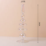 Luxury Iridescent Candle Holders Decor for Table Nordic Rainbow Vase Flower Home Decoration Glass Candlestick Wedding Centerpiec