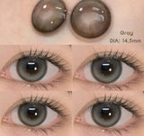 Colorcon 1 Pair Korean Lenses Colored Contact Lenses with Degree Myopia Lenses Natural Eye Lenses Gray Lenses