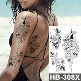 Waterproof Temporary Tattoo Sticker I Love You Flash Tattoos Lip Print Butterfly Flowers Body Art Arm Fake Sleeve Tatoo Women